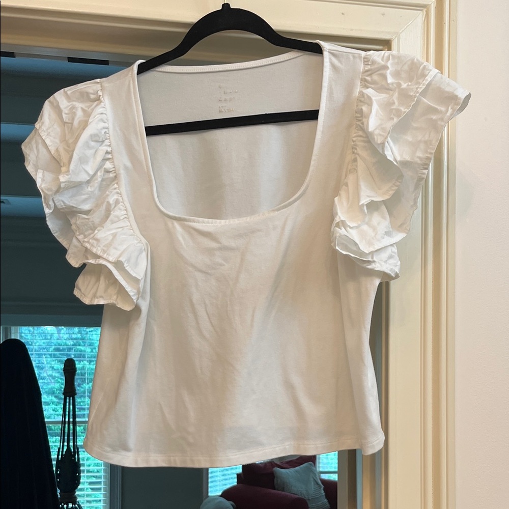 a new day White Ruffle Sleeve Blouse